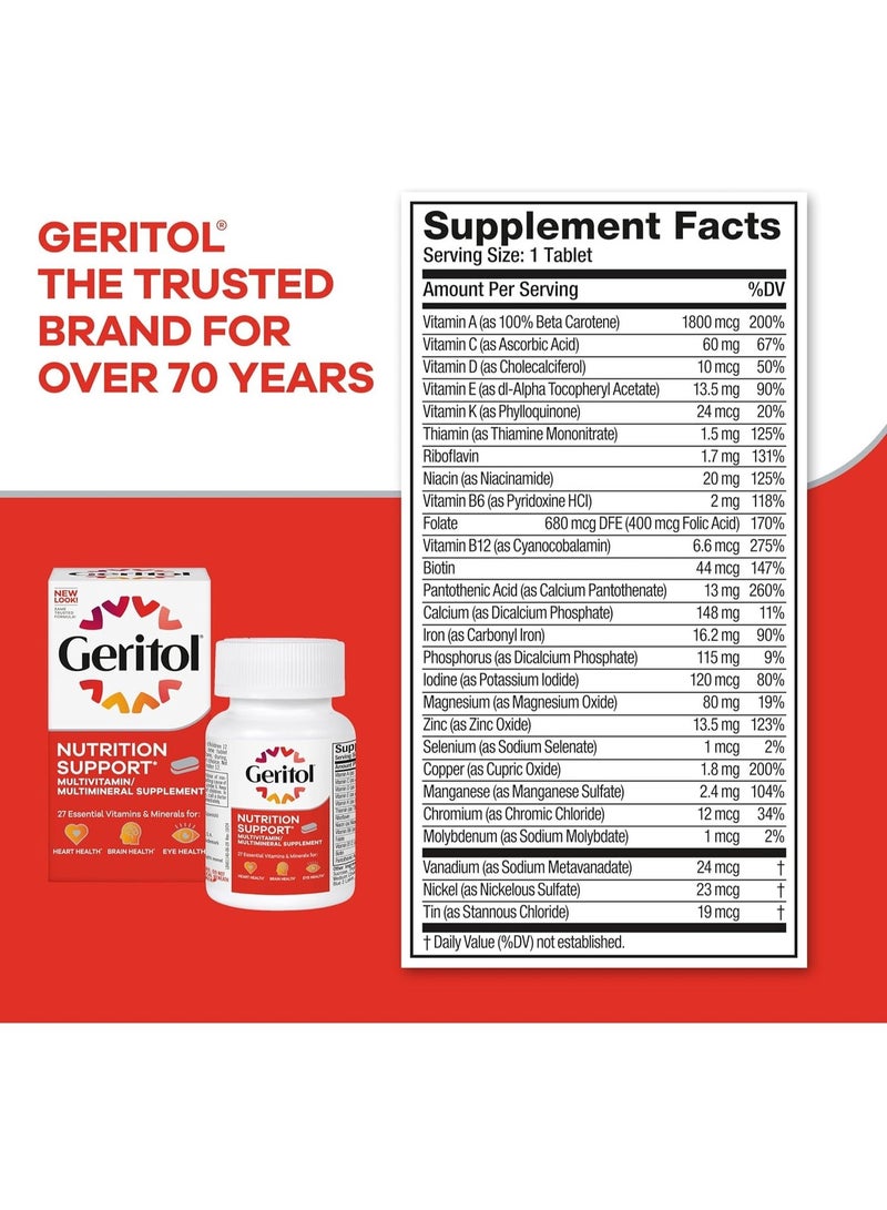 Geritol , Multivitamin Supplement, Contains B-Vitamins, Antioxidants, Vitamins C, E & D and Iron, 26 Essential Vitamins and Minerals, Gluten-Free, Non-GMO, No Artificial Sweeteners, 40 Tablets - Image 2